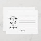 Beerdigungsservice, Schwarzes Skript, Speicherkart Postkarte (Vorne/Hinten)