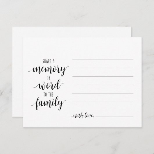 Beerdigungsservice, Schwarzes Skript, Speicherkart Postkarte (Vorne/Hinten)