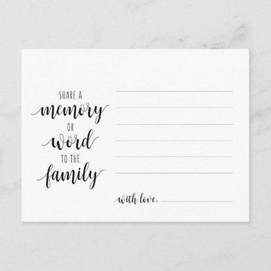 Beerdigungsservice, Schwarzes Skript, Speicherkart Postkarte (Vorderseite)