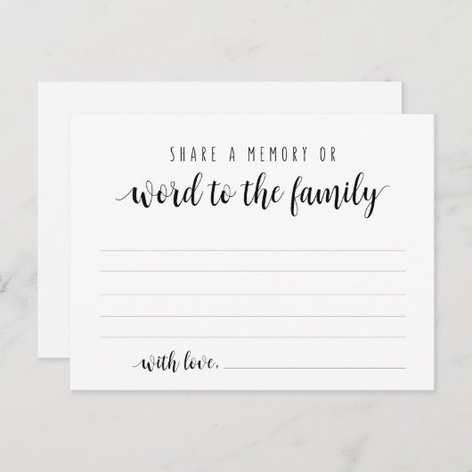 Beerdigungsservice, Schwarzes Skript, Speicherkart Postkarte (Vorne/Hinten)