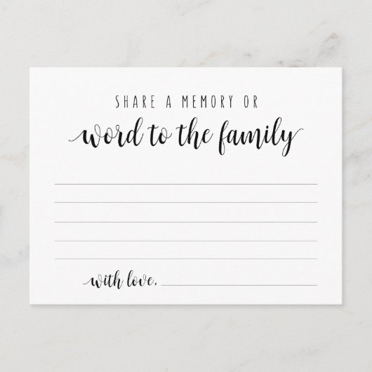 Beerdigungsservice, Schwarzes Skript, Speicherkart Postkarte (Vorderseite)