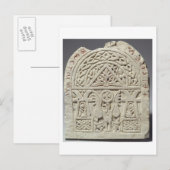 Beerdigungsstela mit Taube oder Adler, 8.-9. Jahrh Postkarte (Vorne/Hinten)