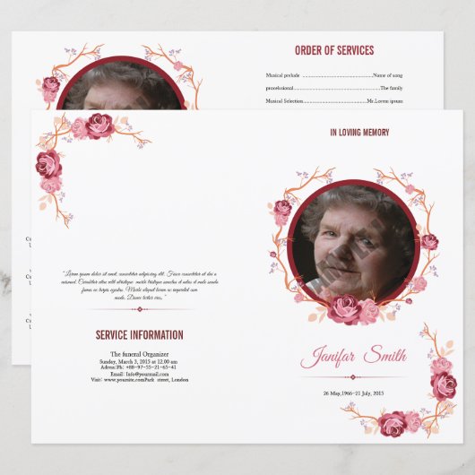 Beerdigungsvorlage (Vorne/Hinten)