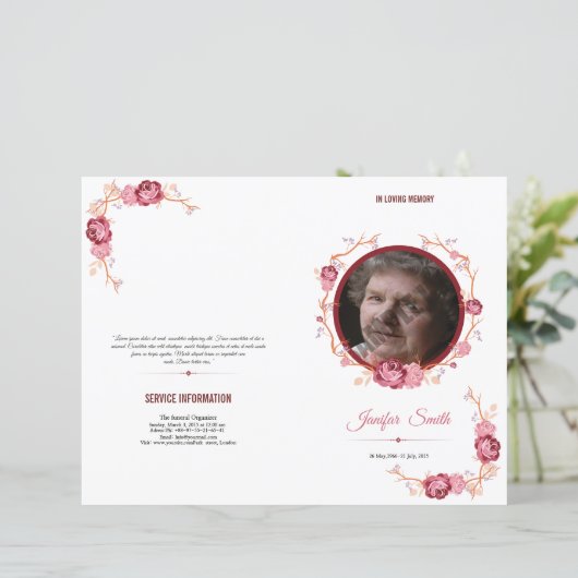 Beerdigungsvorlage (Stehend Vorderseite)