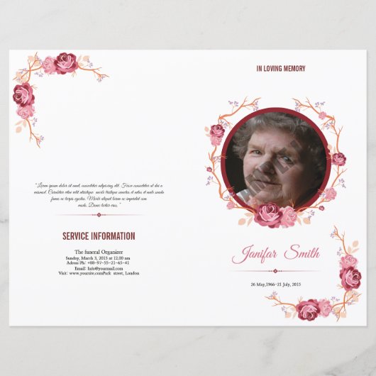 Beerdigungsvorlage (Vorderseite)