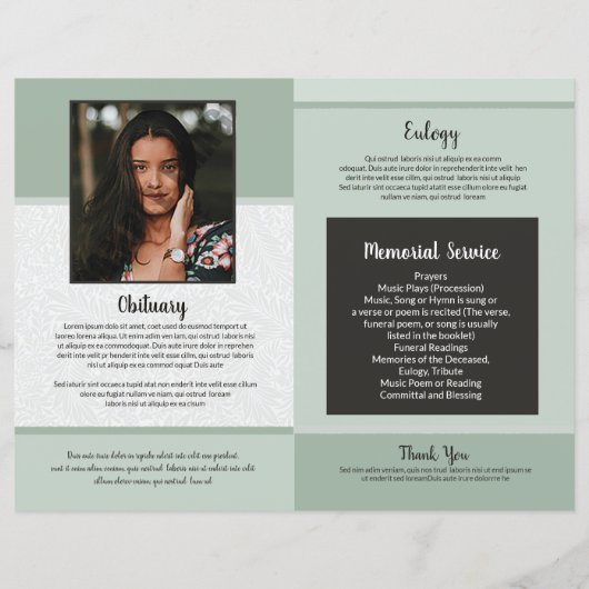 Beerdigungsvorlage (Rückseite)