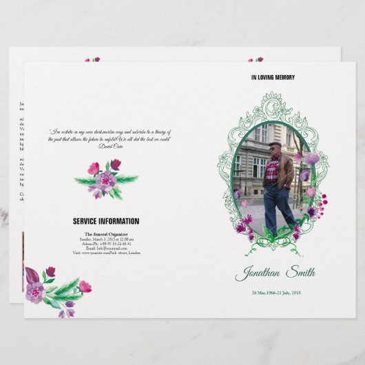 Beerdigungsvorlage (Vorne/Hinten)