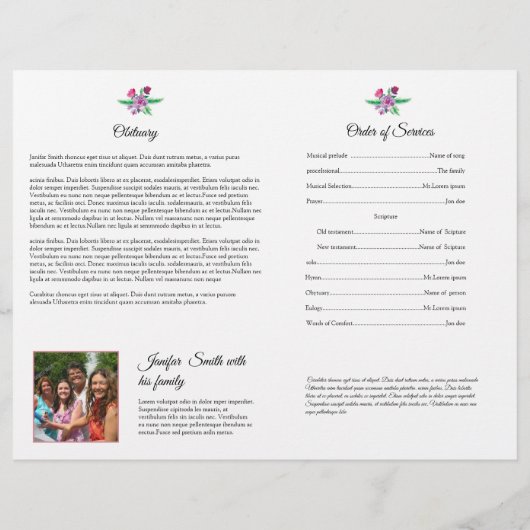 Beerdigungsvorlage (Rückseite)