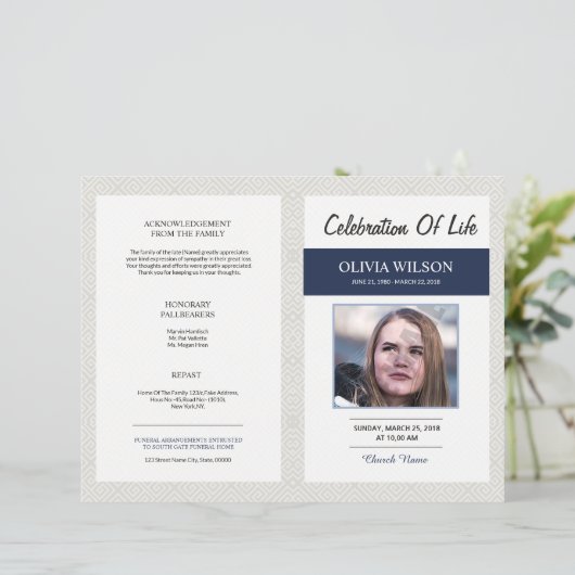 Beerdigungsvorlage (Stehend Vorderseite)