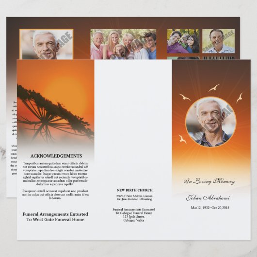 Beerdigungsvorlage (Vorne/Hinten)