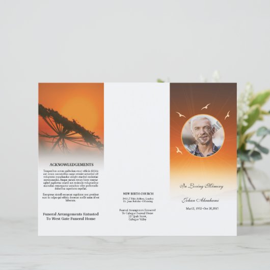 Beerdigungsvorlage (Stehend Vorderseite)