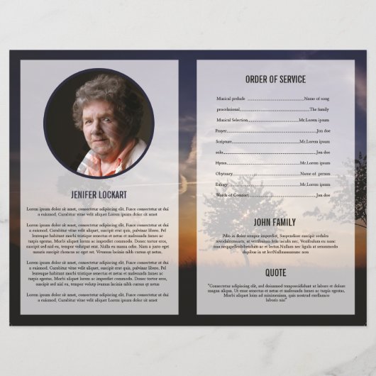 Beerdigungsvorlage (Rückseite)