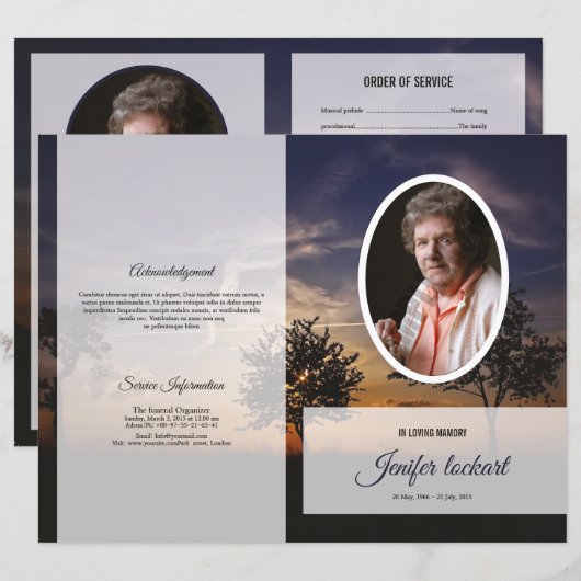 Beerdigungsvorlage (Vorne/Hinten)