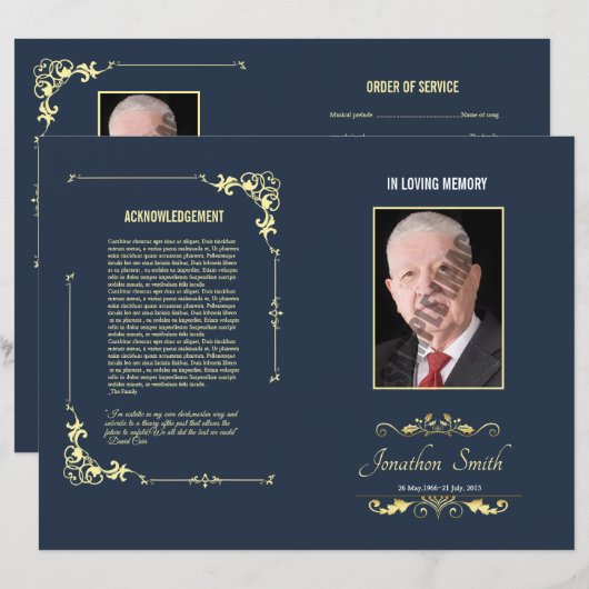 Beerdigungsvorlage (Vorne/Hinten)