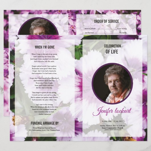 Beerdigungsvorlage (Vorne/Hinten)