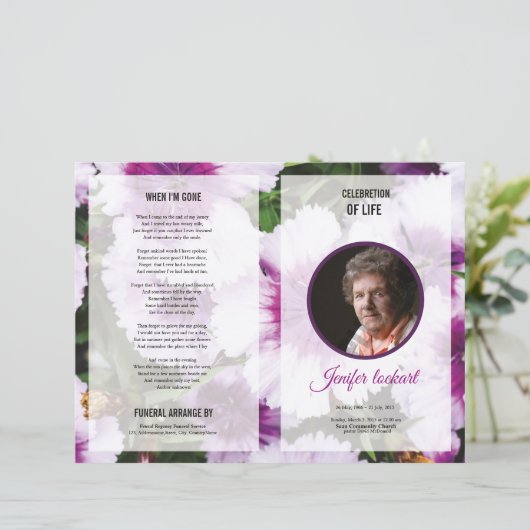 Beerdigungsvorlage (Stehend Vorderseite)