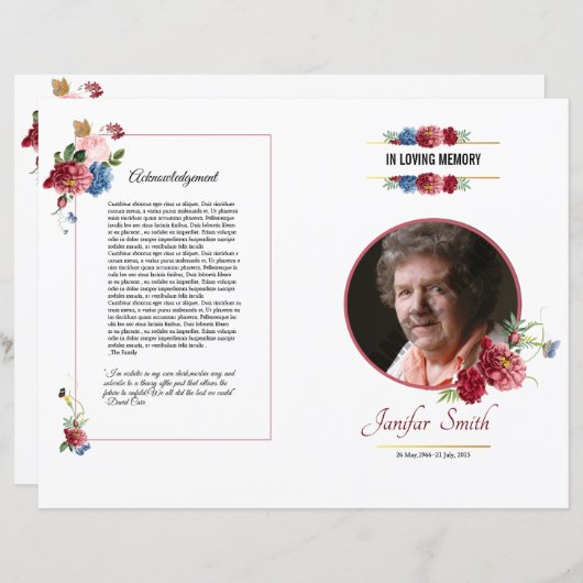 Beerdigungsvorlage (Vorne/Hinten)