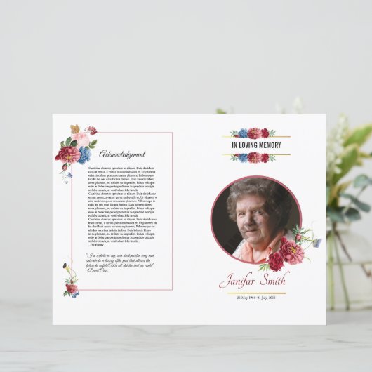 Beerdigungsvorlage (Stehend Vorderseite)