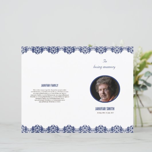 Beerdigungsvorlage (Stehend Vorderseite)