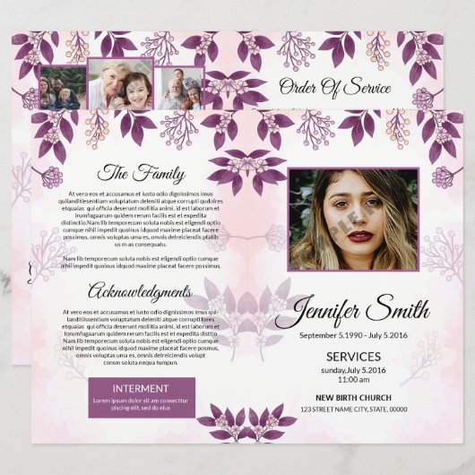 Beerdigungsvorlage (Vorne/Hinten)