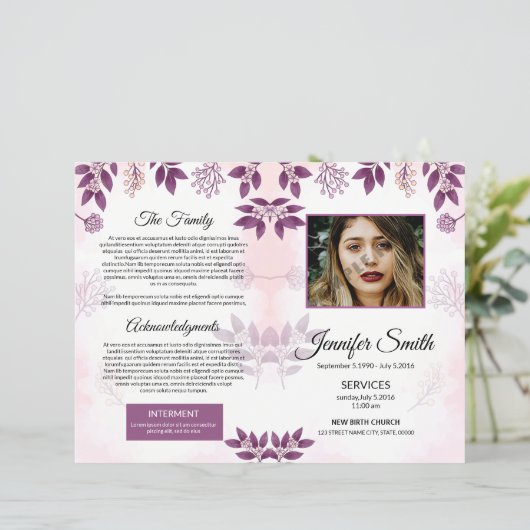 Beerdigungsvorlage (Stehend Vorderseite)