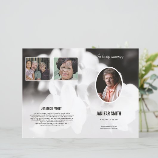 Beerdigungsvorlage (Stehend Vorderseite)