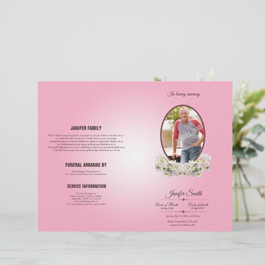 Beerdigungsvorlage-Flyer (Stehend Vorderseite)