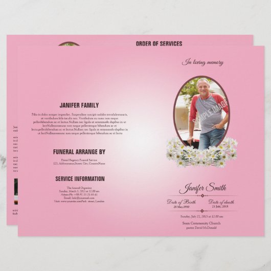 Beerdigungsvorlage-Flyer (Vorne/Hinten)