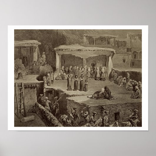 Beerdigungszeremonie in den Ruinen in Akhaltchi, D Poster (Vorne)