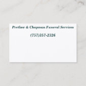 Beerdingungsfeier-Visitenkarte - C… - Besonders Visitenkarte (Rückseite)