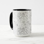 Beere Erdbeere Kirsche Schwarz Handgezeichnet Mode Tasse (Vorderseite Links)