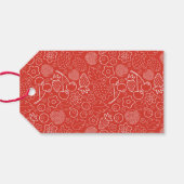 Beere Erdbeere Kirsche Weiß Handgezeichnet Modern. Geschenkanhänger (Rückseite Horizontal)