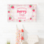 Beere Erster Süßer 1. Geburtstag Erdbeere Banner (Insitu)