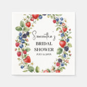 Beere in Liebe Beeren Erdbeere Brautdusche Serviette (Vorderseite)