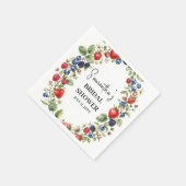 Beere in Liebe Beeren Erdbeere Brautdusche Serviette (Ecke)