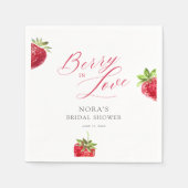 Beere in Liebe Wasserfarbe Erdbeere Serviette (Vorderseite)
