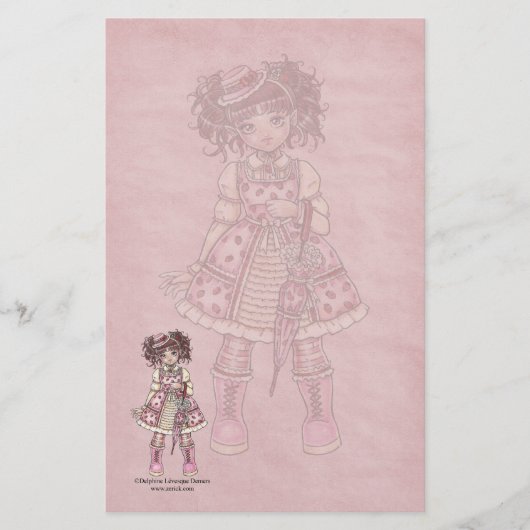 Beere Lolita gotisches Briefpapier (Vorderseite)