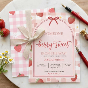 Beere süße Erdbeermädchen-Baby-Shower-Einladung Einladung