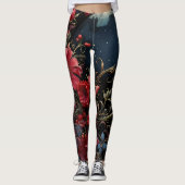 Beeren, Blume, Mitternacht Leggings (Vorderseite)