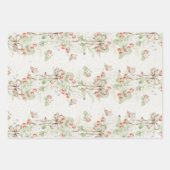 Beeren Blumen Vintage Geschenk Geschenkpapier Set (Vorderseite)