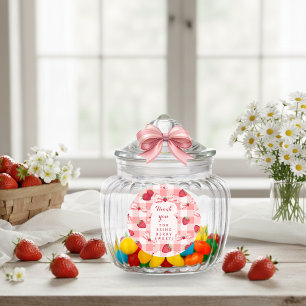 Beeren-Erstgeburtstags-Aufkleber Rote Gingham-Schl Runder Aufkleber