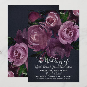 Beeren-Fuchsien-Rosen dunkle florale glamouröse Ho Einladung