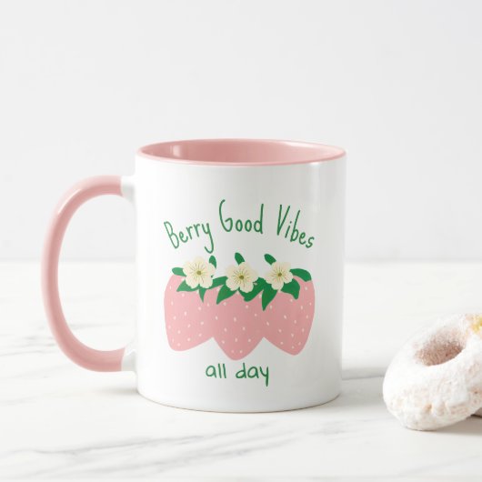 Beeren-Gute Vibes den ganzen Tag Tasse (Mit Donut)