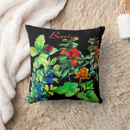 Beeren, Heidelbeere, Beerenbeere, Unterbeerwurf Kissen