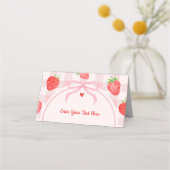 Beeren-Lebensmittel-Tags Schleife Erdbeere Platzkarte (Vorderseite)
