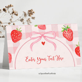 Beeren-Lebensmittel-Tags Schleife Erdbeere Platzkarte