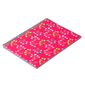 Beeren mit fester Farbe, einfaches Muster, Retro-6 Notizblock (Linke Seite)