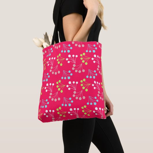 Beeren mit fester Farbe, einfaches Muster, Retro-6 Tasche (Von Nahem)