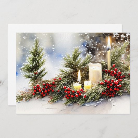 Beeren mit Kerzen und Tannenfilet Weihnachten (Vorne/Hinten)