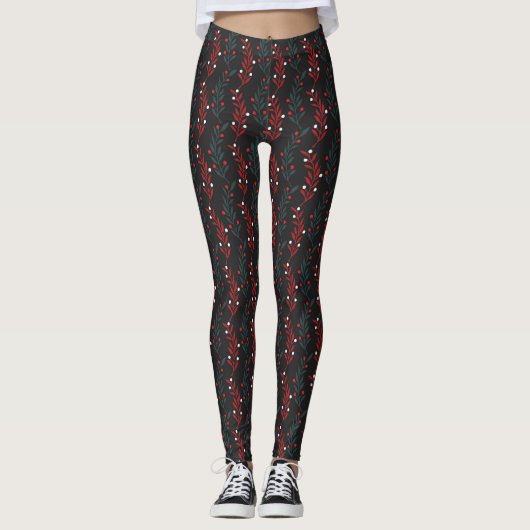 Beeren-Muster-Gamaschen Leggings (Vorderseite)
